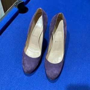 Christian Louboutin purple platform heels